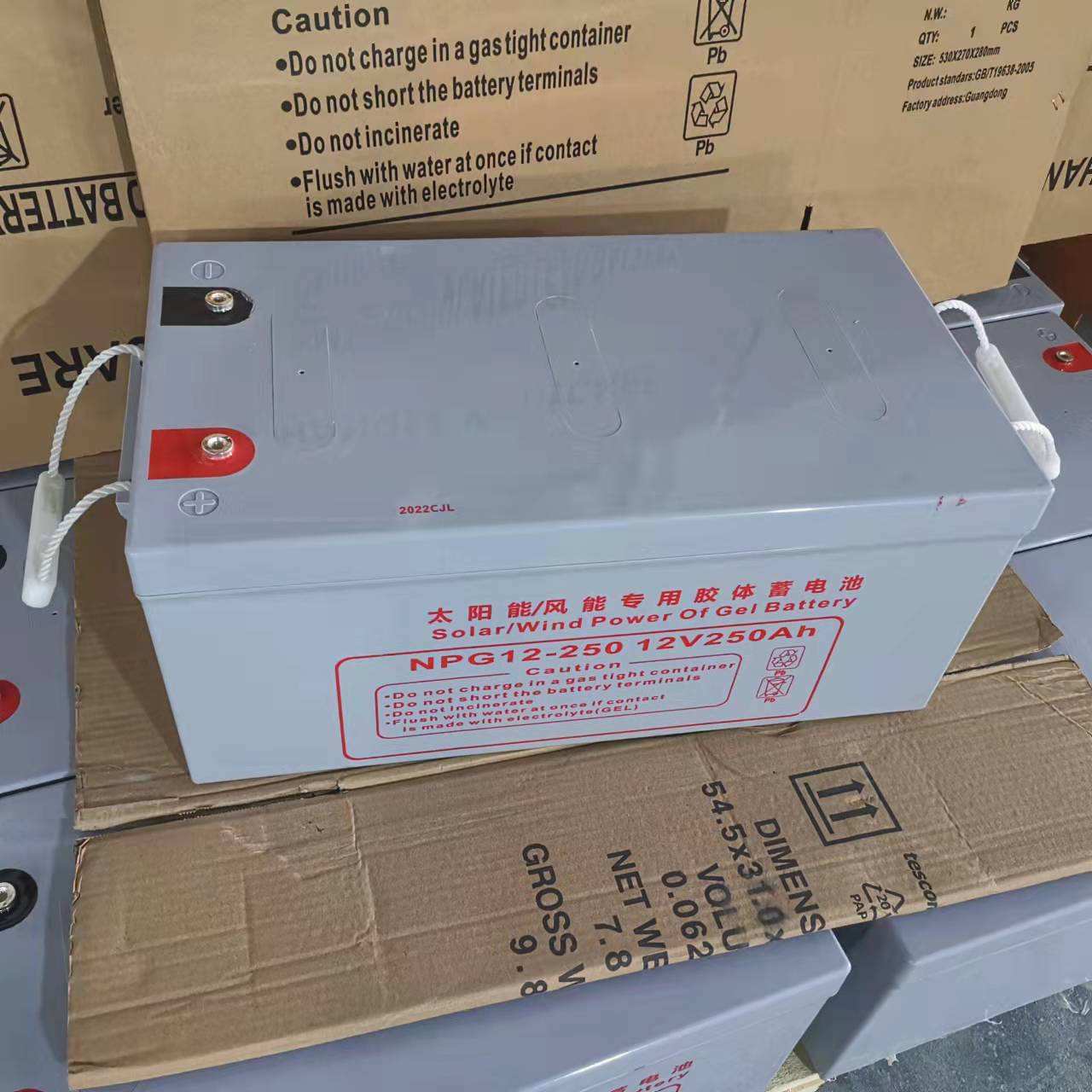 Una batería de almacenamiento de energía doméstica segura, eficiente y de larga vida de 12 V250AH para ingeniería solar fotovoltaica
