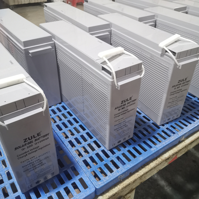 Terminal frontal de batería de plomo-ácido solar de larga duración, capacidad de ciclo fuerte, uso con paneles solares de sistemas solares, 12v200ah
