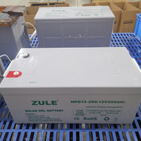 Batería solar de gel sin mantenimiento 12V250AH: almacenamiento de energía de ciclo profundo sellado y seguro para sistemas solares 24 horas al día, 7 días a la semana