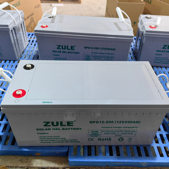 Batería de gel solar fotovoltaica 12v200AH El sistema solar suministra baterías de almacenamiento de energía Fuente de alimentación doméstica